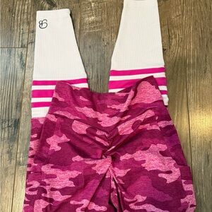 Bombshell Sportswear Pink and White Camo Leggings